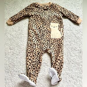 NWOT Carter's Baby Girls Footed Fleece Long Sleeve One Piece Pajama 12 Months